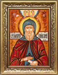 Святой благоверный князь Даниил Московский икона из янтаря