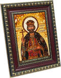 Именная икона из янтаря Святой Юрий