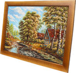 Пейзаж «Домик на берегу реки»