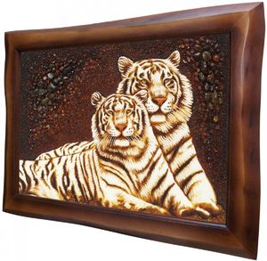 Панно «Белые тигры»