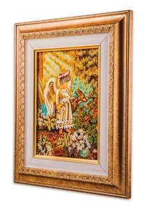 Картина из янтаря Ангелочек с олененком