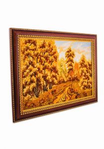 Картина из янтаря «Дорога в лесу».