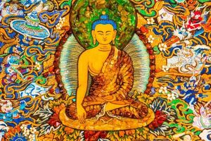 Картина из янтаря Пн-4510 на китайский мотив