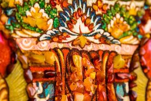 Панно из янтаря Пн-4521, китайская тематика.