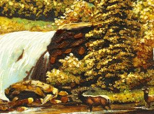 Пейзаж «Водопад в горах»