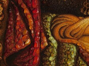 Картина Рембрандта из янтаря «Даная»