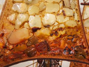 Корабль в море, картины из янтаря