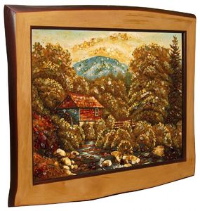 Пейзаж «Водяний млин в гірському лісі»