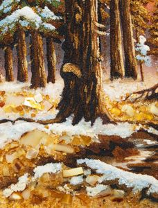 Пейзаж из янтаря «Зимний лес».