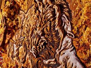 Об'ємне панно «Полювання на вепра»