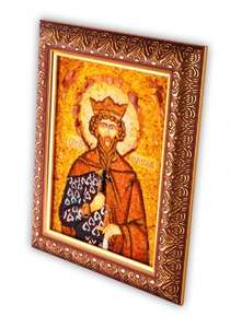Картина из янтаря Святой Вячеслав Чешский. 