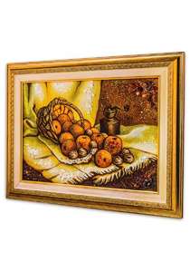 Панно из янтаря «Яблоки и орехи»