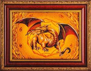Картина из янтаря Дракон