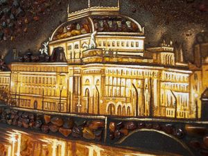 Панно «Достопримечательности Праги. Национальный театр»