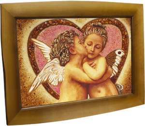 Панно из янтаря «Ангелы»