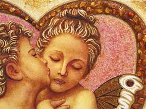 Панно из янтаря «Ангелы»