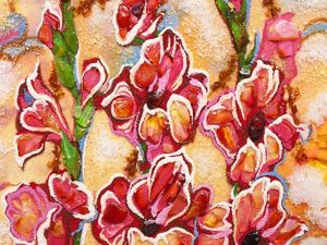 Сказочный пейзаж - картина из янтаря