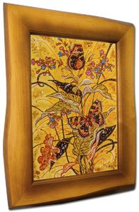 Панно «Цветы и бабочки»