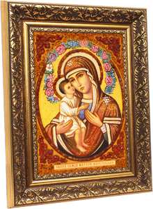 Икона из янтаря Божией Матери Жировицкая