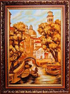 Обьемная картина из янтаря «Река»