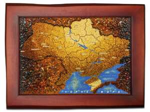 Карта Украины из янтаря