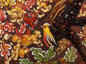 Картина из янтаря «Райские птички»