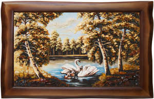 Пейзаж «Лебеди на озере»