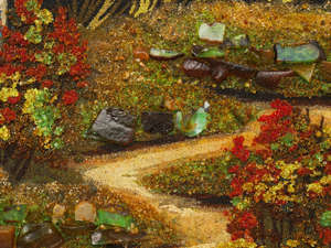 Картина из янтаря «Дорога в лесу». 
