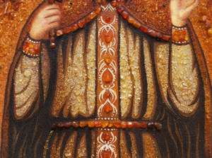 Именная икона из янтаря Святая мученица Ирина. 