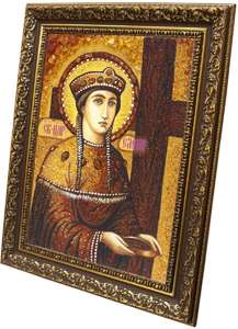 Именная икона из янтаря Святая Елена. 