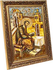 Именная икона из янтаря Святой Лука.