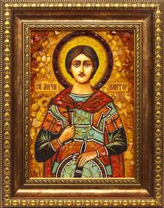 Икона из янтаря Святой мученик Виктор Дамасский