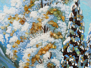 Пейзаж «Домик в заснеженном лесу»