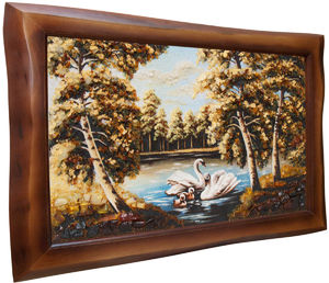 Пейзаж «Лебеди на озере»