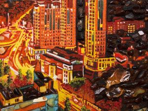 Панно «Вечерний город»