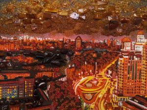 Панно «Вечерний город»