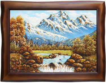 Янтарная картина «Горы».