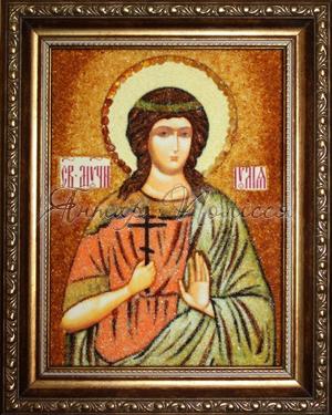 Именная икона из янтаря Святая мученица Юлия. 