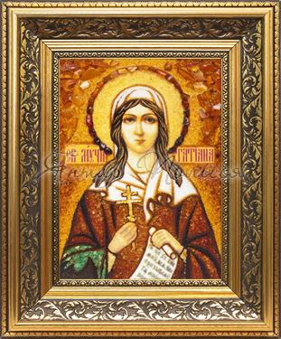 Именная икона из янтаря Святая Татьяна.