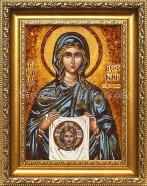 Именная икона из янтаря Святая мученица Вероника