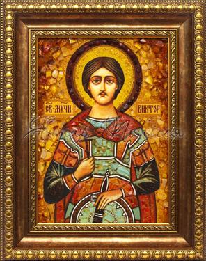 Икона из янтаря Святой мученик Виктор Дамасский