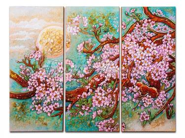 Триптих «Цветущая сакура»