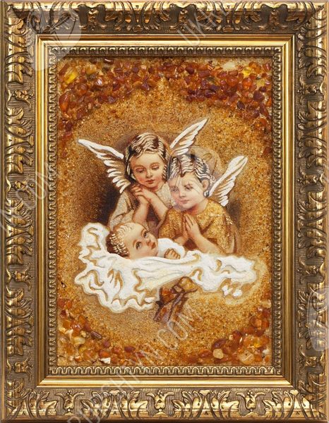 Икона из янтаря Ангелочки