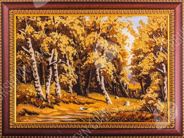 Янтарная картина «Березовая роща».
