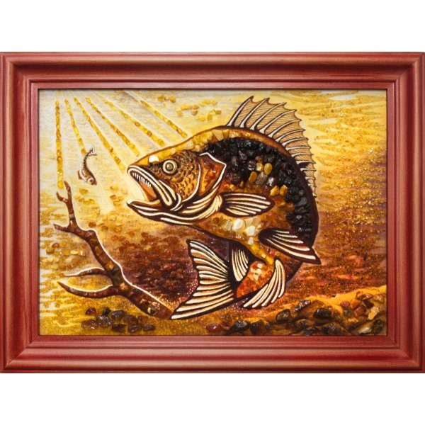 Картина из янтаря Рыба.