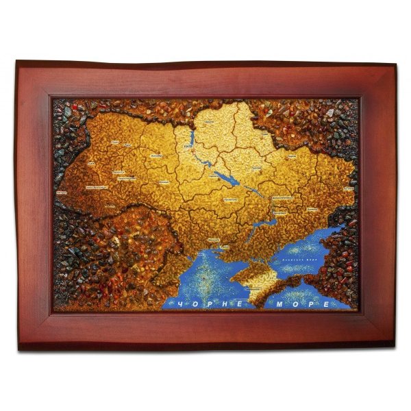 Карта Украины из янтаря
