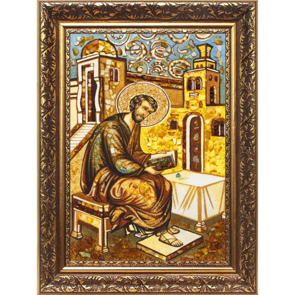 Именная икона из янтаря Святой Лука.