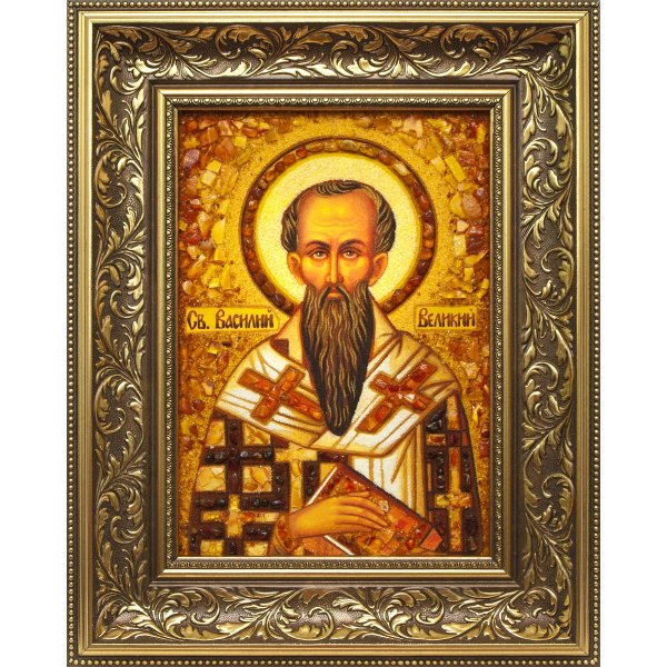 Икона из янтаря Святой Василий Великий