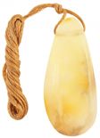 Бурштиновий шліфований кулон каплевидної форми (лікувальний)