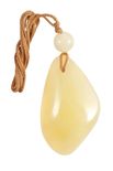 Янтарный камень-кулон с шариком на воскованной нити
